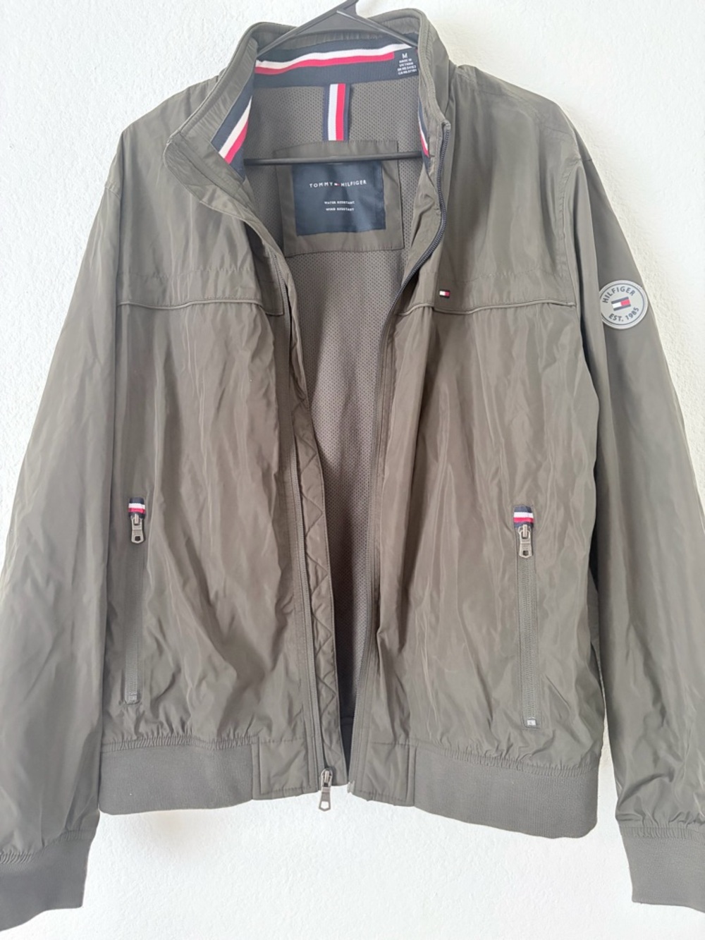 Tommy Hilfiger Olive Green Lightweight Windbreaker Jacket